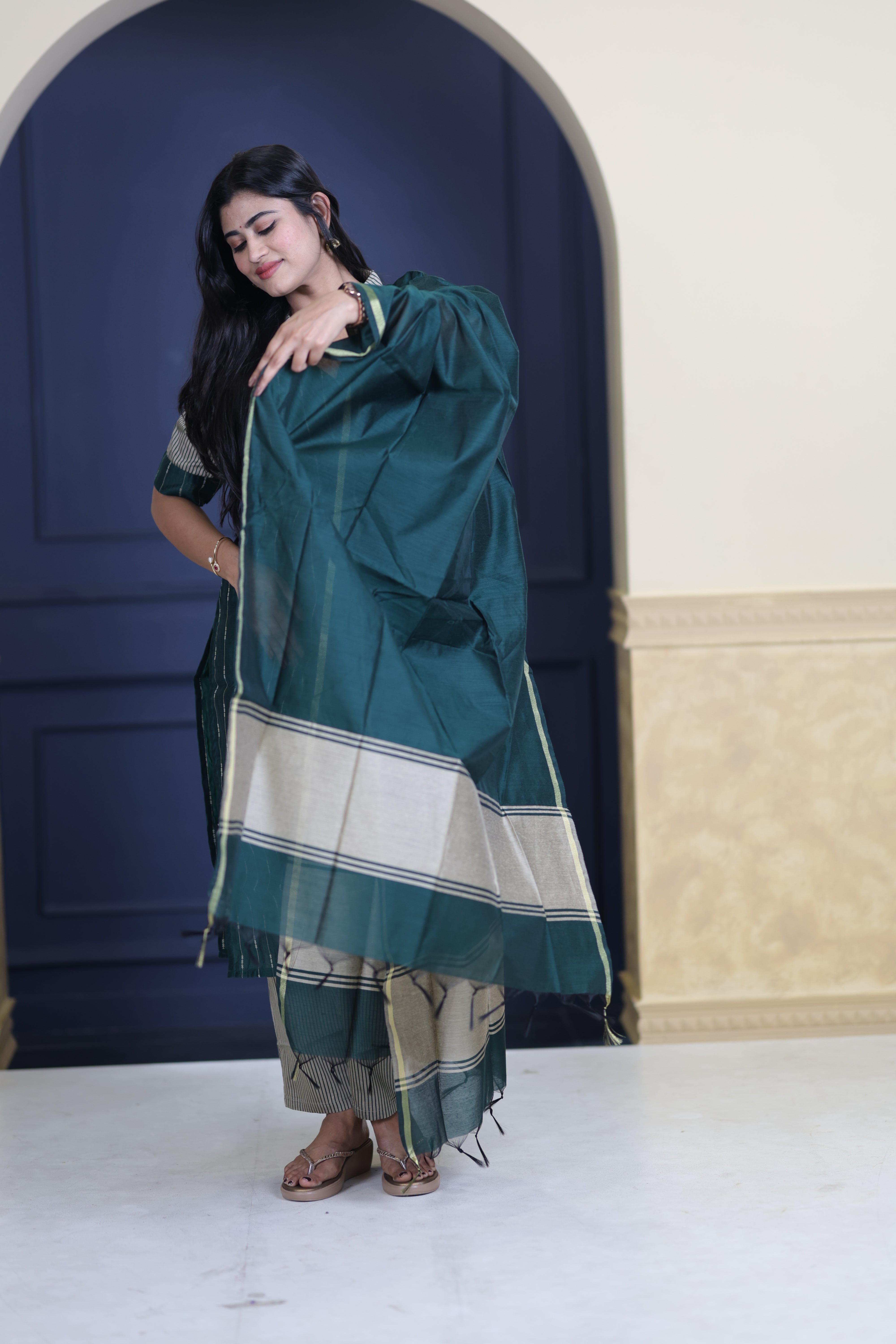 Premium Raw Silk Salwar Set-(Top,Bottom,Duppatta)-Non Feeding Only