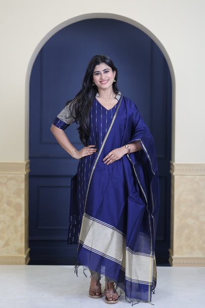 Premium Raw Silk Salwar Set-(Top,Bottom,Duppatta)-Non Feeding Only FC0315