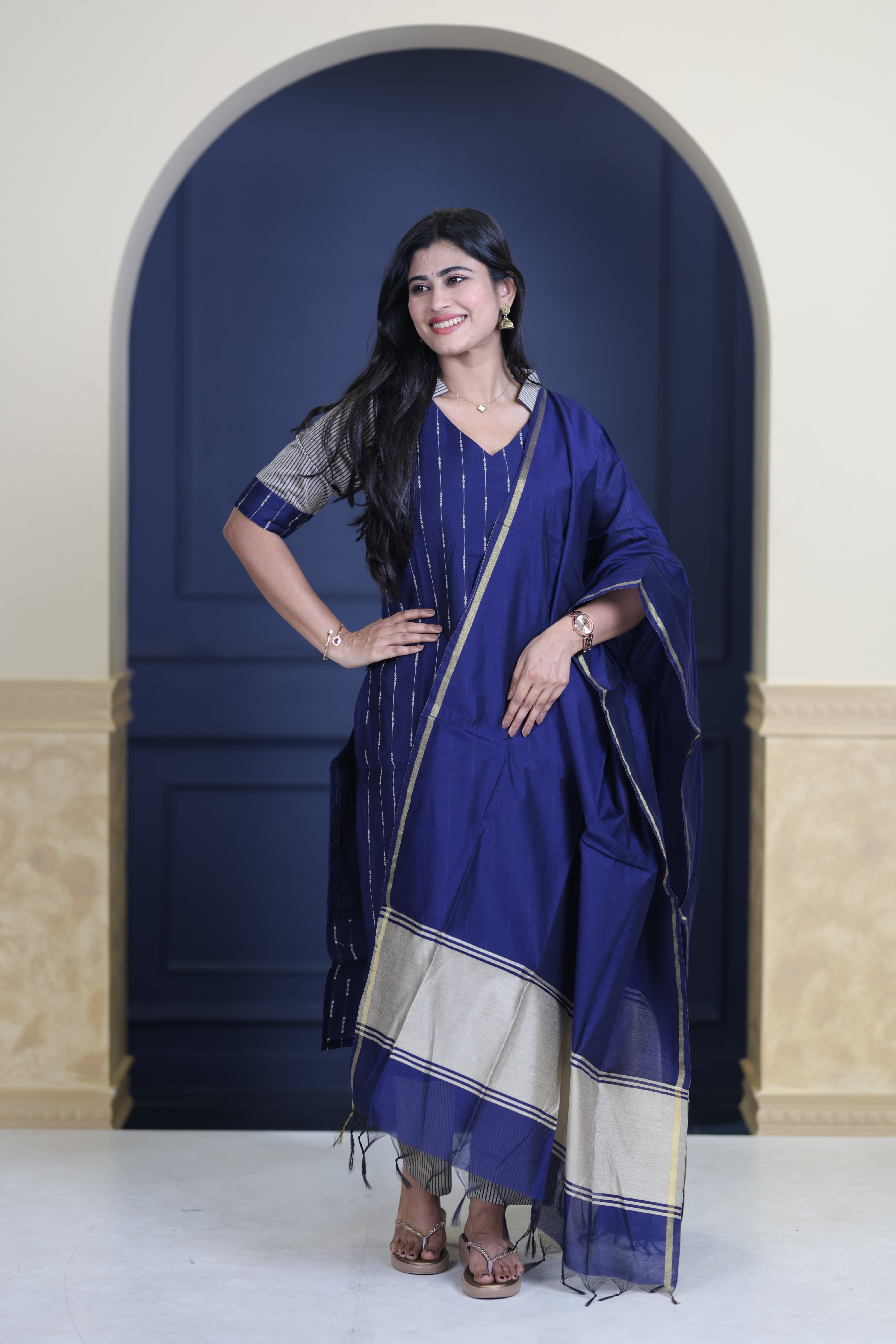 Premium Raw Silk Salwar Set-(Top,Bottom,Duppatta)-Non Feeding Only