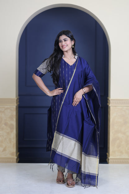 Premium Raw Silk Salwar Set-(Top,Bottom,Duppatta)-Non Feeding Only FC0315