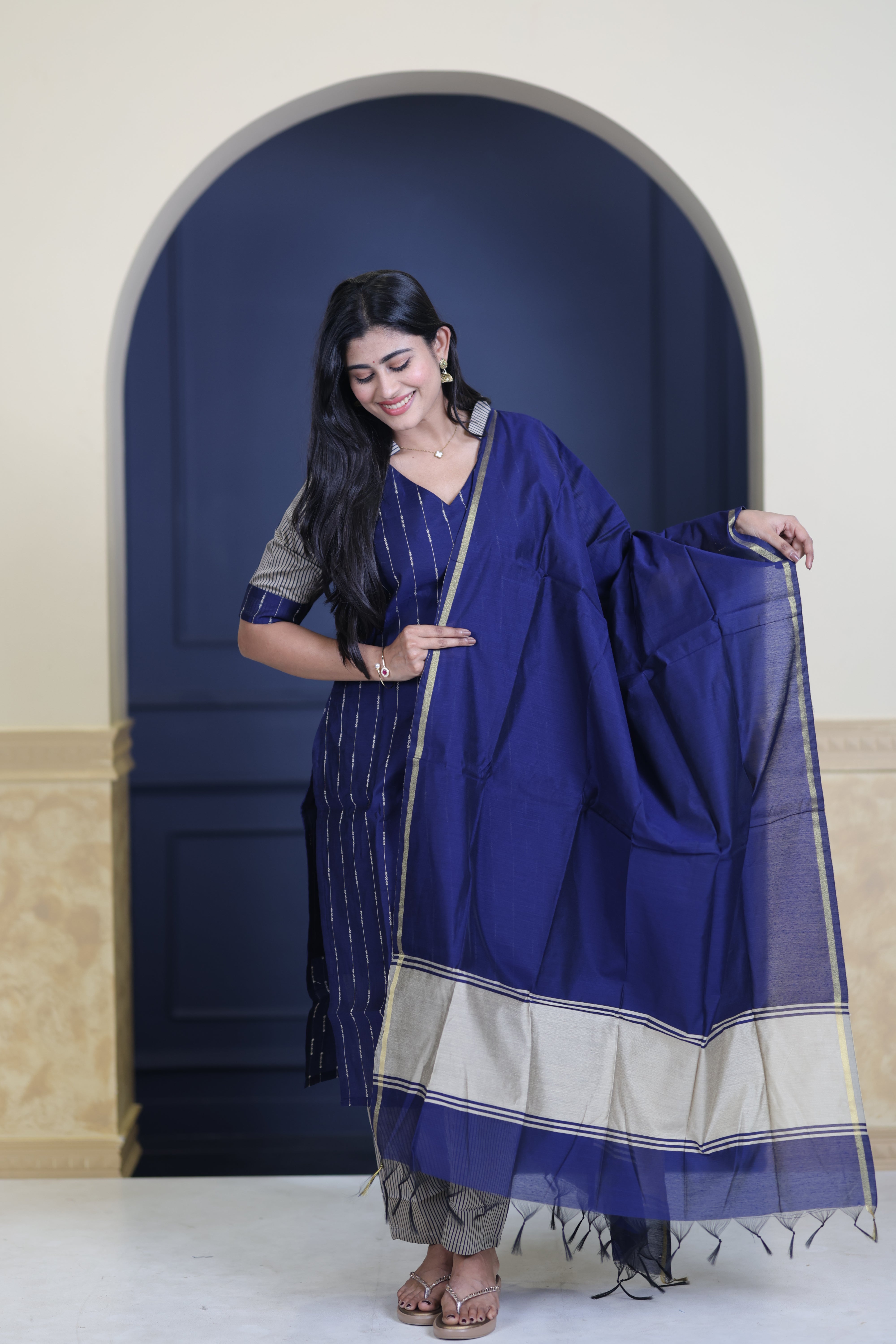 Premium Raw Silk Salwar Set-(Top,Bottom,Duppatta)-Non Feeding Only