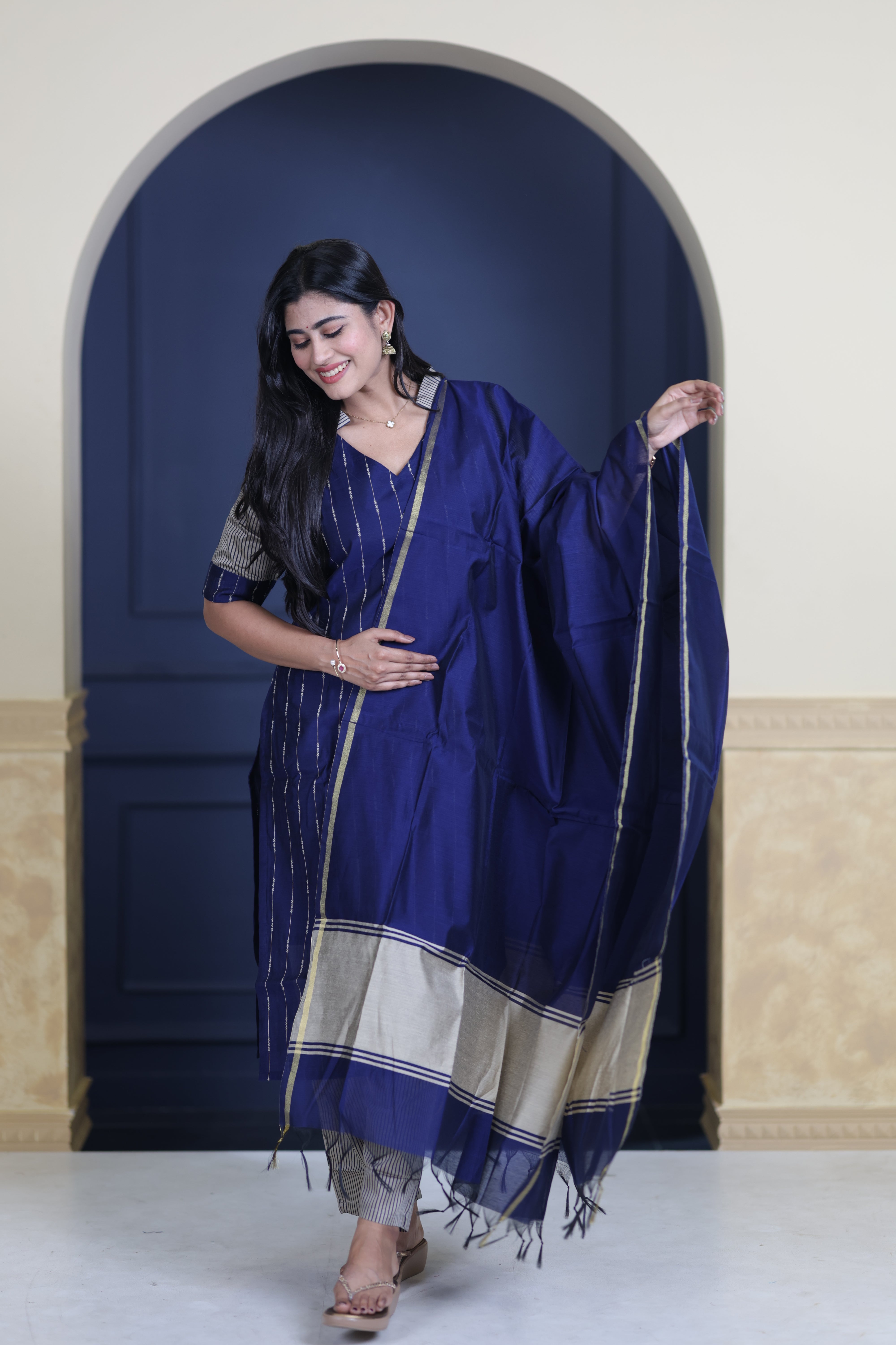 Premium Raw Silk Salwar Set-(Top,Bottom,Duppatta)-Non Feeding Only