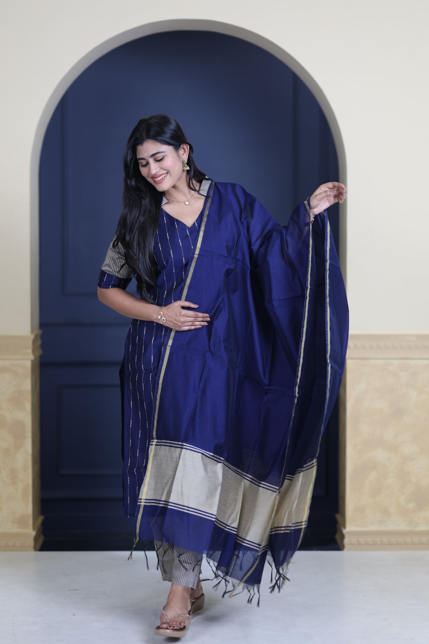 Premium Raw Silk Salwar Set-(Top,Bottom,Duppatta)-Non Feeding Only FC0315