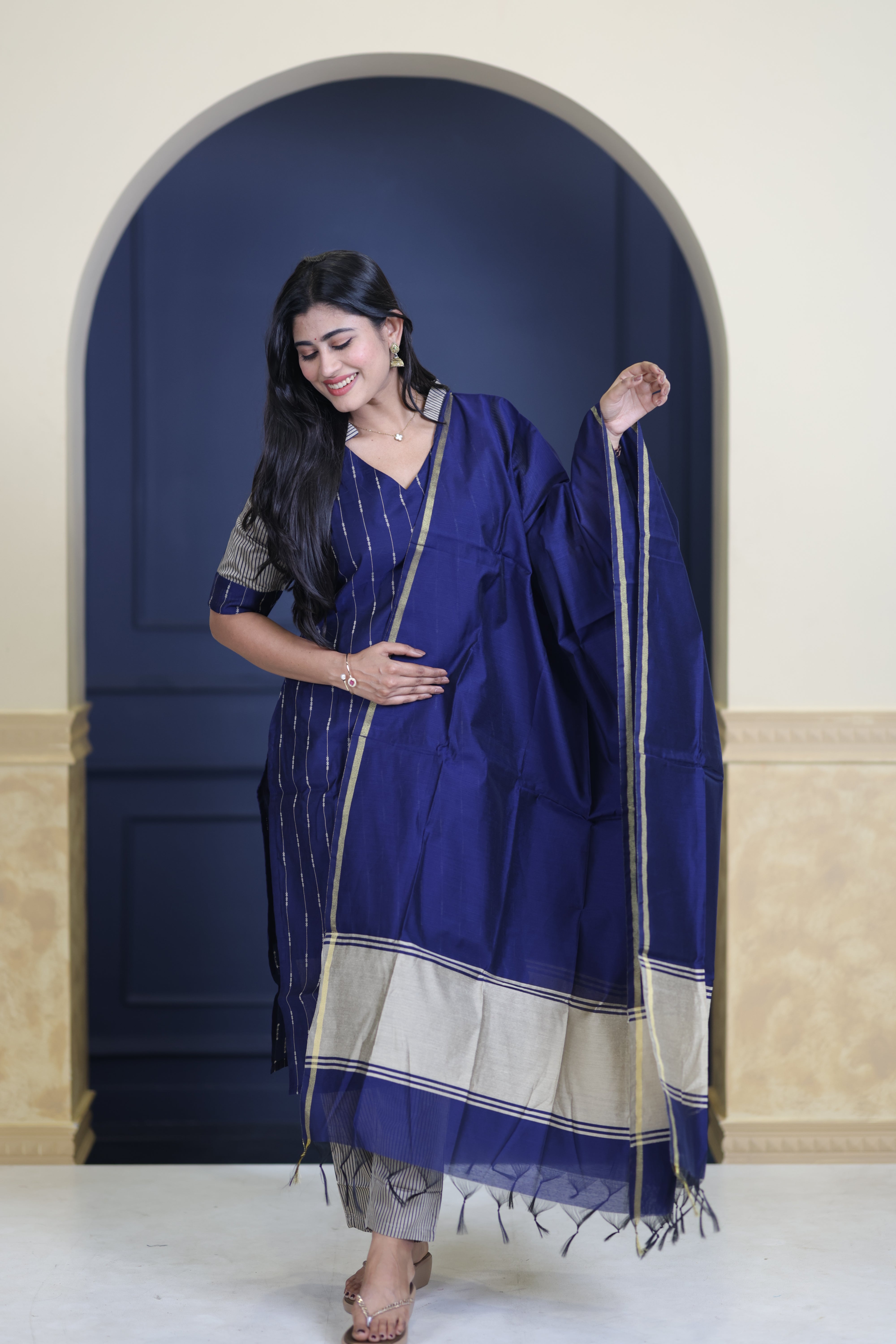 Premium Raw Silk Salwar Set-(Top,Bottom,Duppatta)-Non Feeding Only