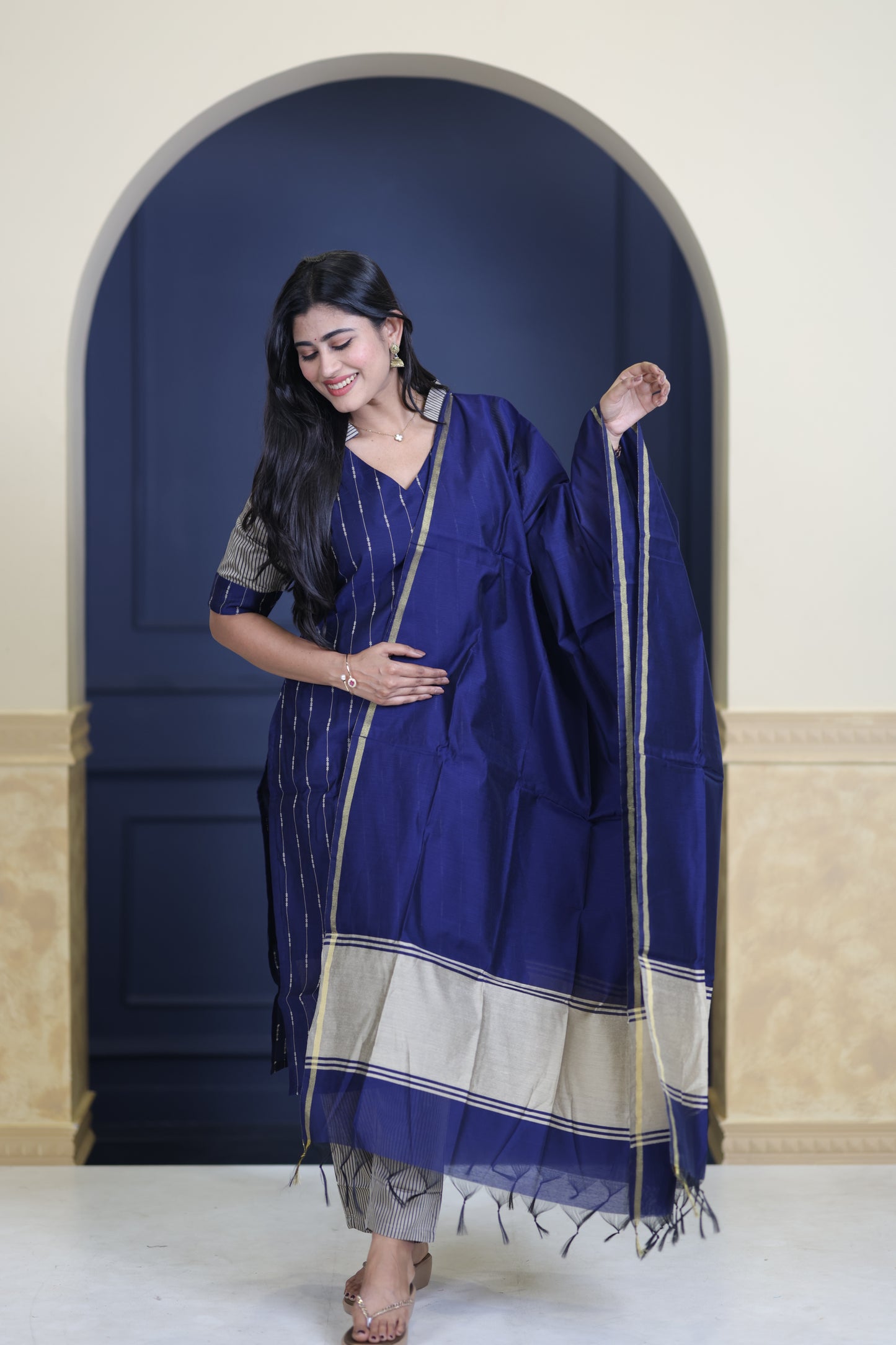 Premium Raw Silk Salwar Set-(Top,Bottom,Duppatta)-Non Feeding Only FC0315