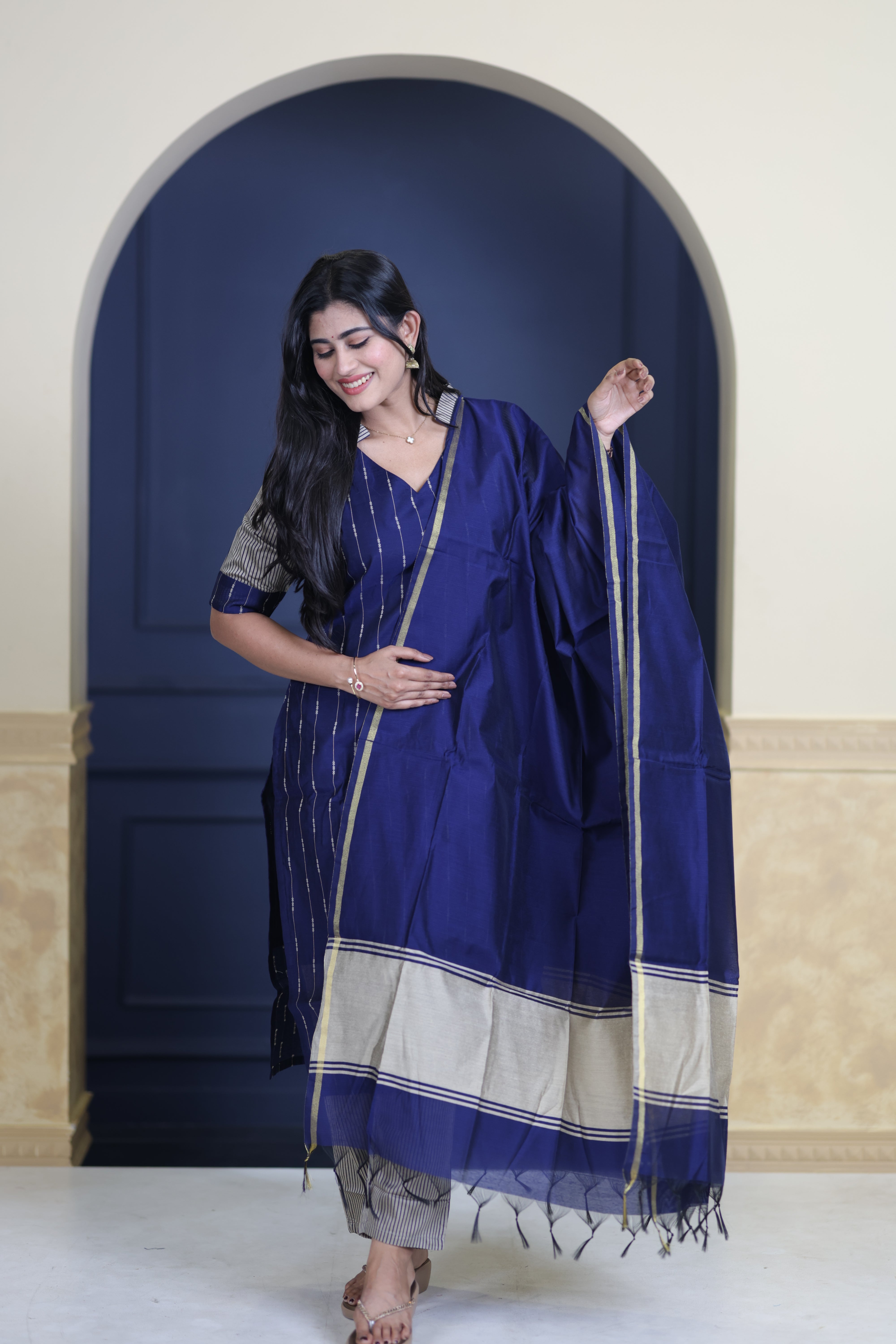 Premium Raw Silk Salwar Set-(Top,Bottom,Duppatta)-Non Feeding Only