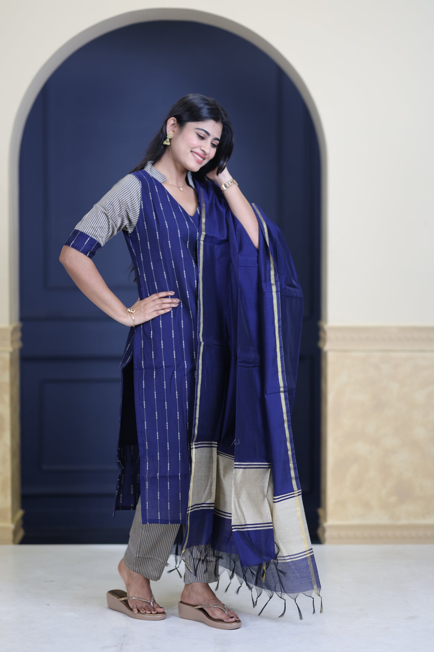 Premium Raw Silk Salwar Set-(Top,Bottom,Duppatta)-Non Feeding Only FC0315