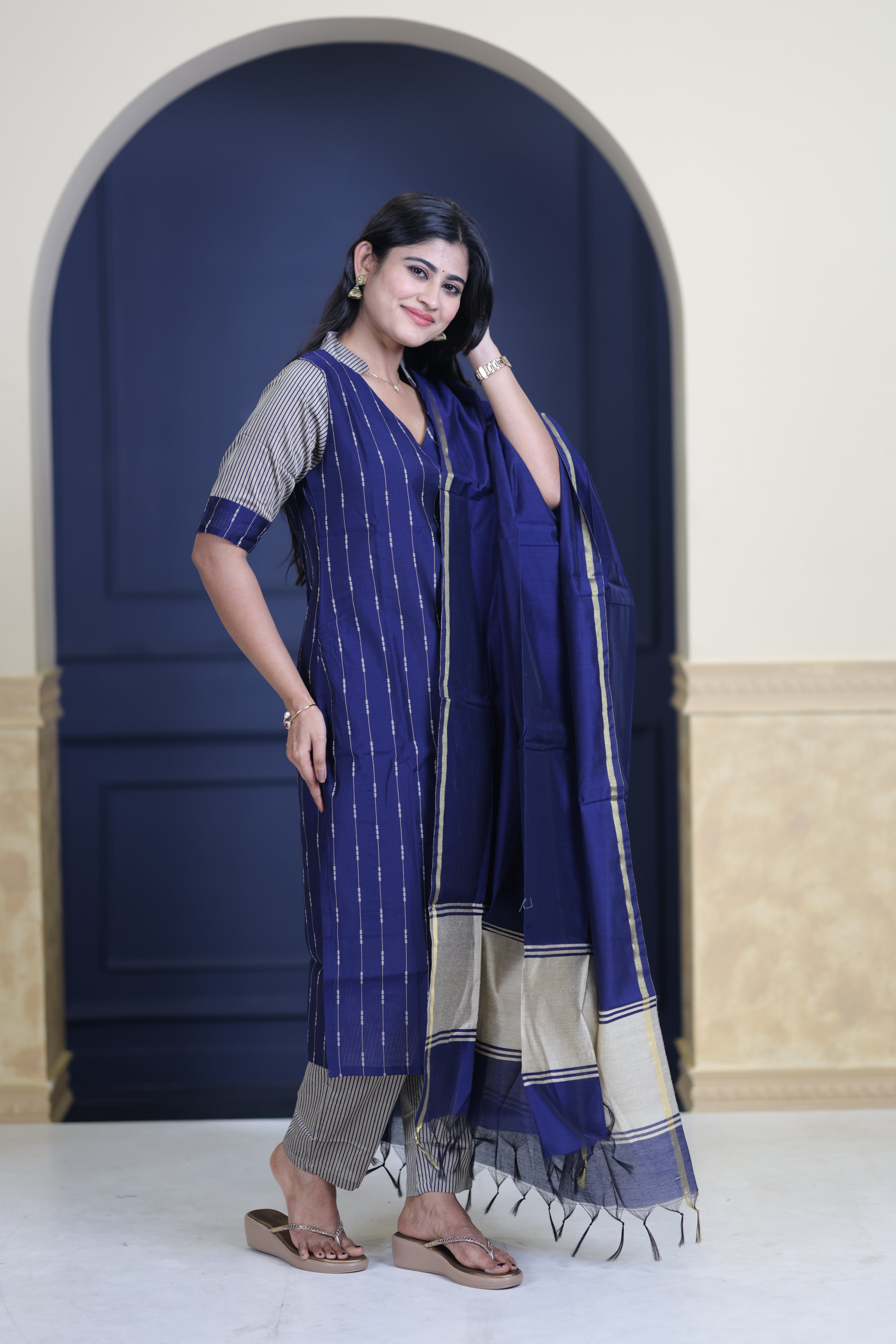 Premium Raw Silk Salwar Set-(Top,Bottom,Duppatta)-Non Feeding Only