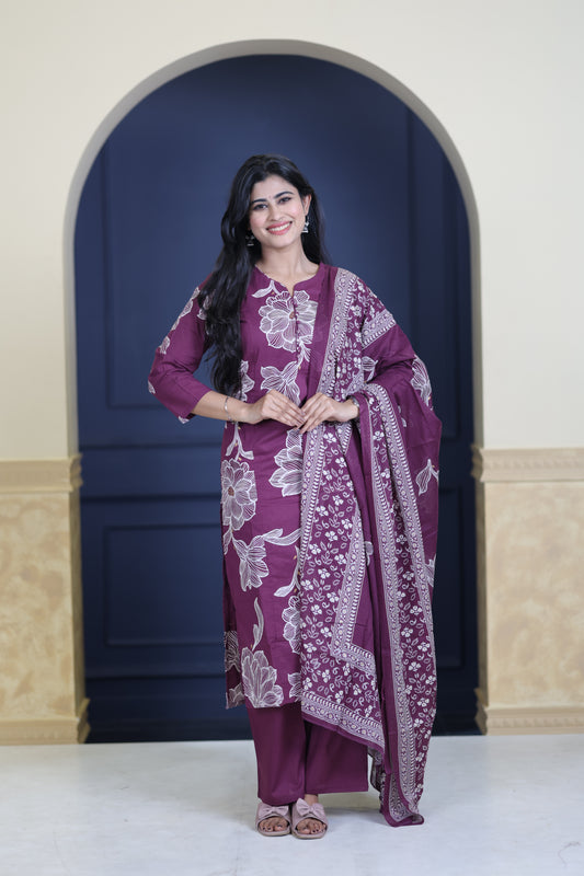 Soft Cotton Corset Salwar Set-(Top,Bottom,Duppatta)-Non Feeding Only FC0321