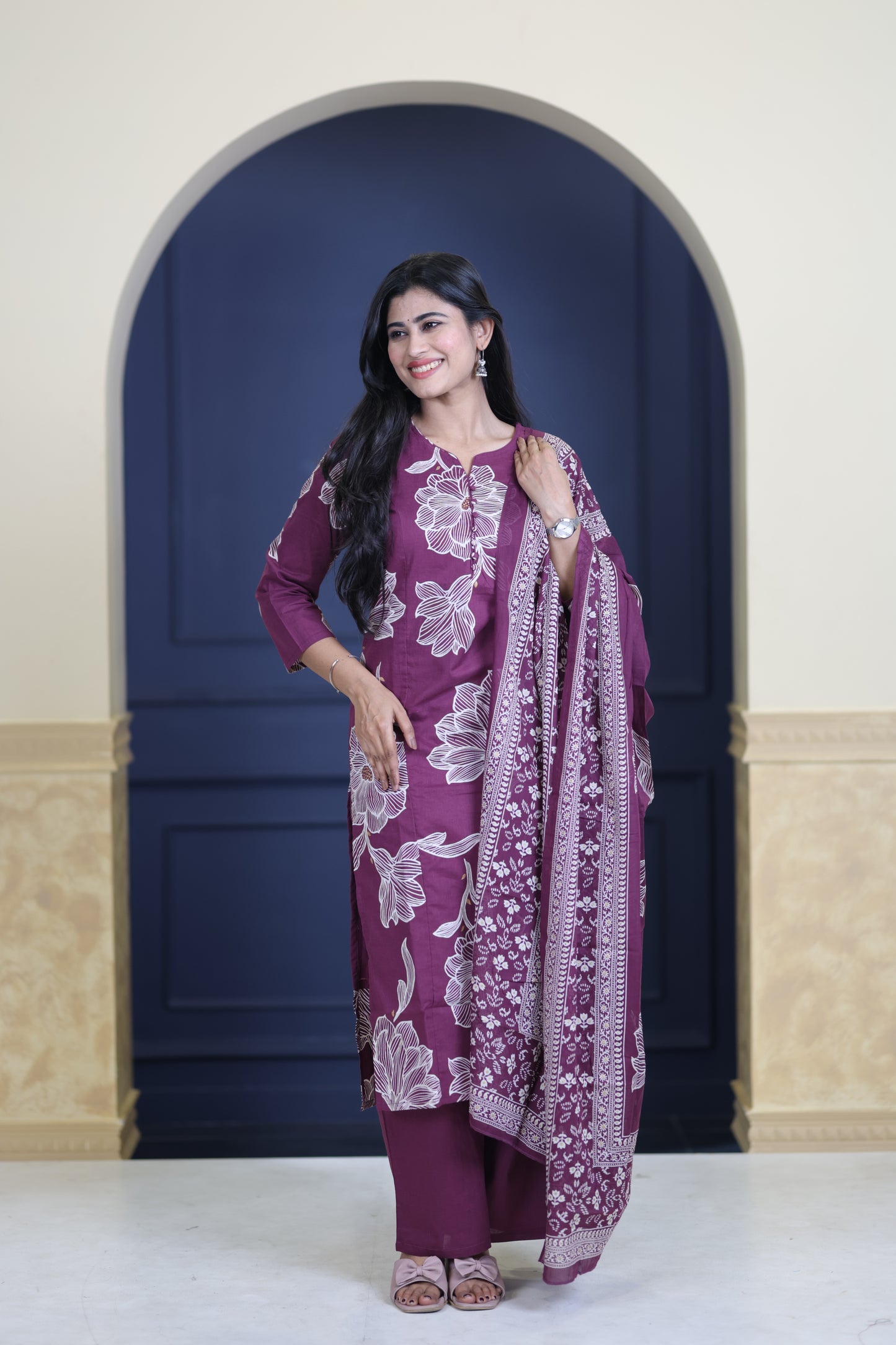 Soft Cotton Corset Salwar Set-(Top,Bottom,Duppatta)-Non Feeding Only FC0321