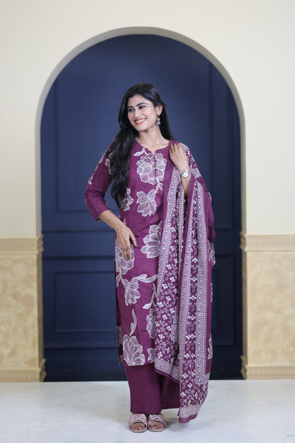 Soft Cotton Corset Salwar Set-(Top,Bottom,Duppatta)-Non Feeding Only FC0321