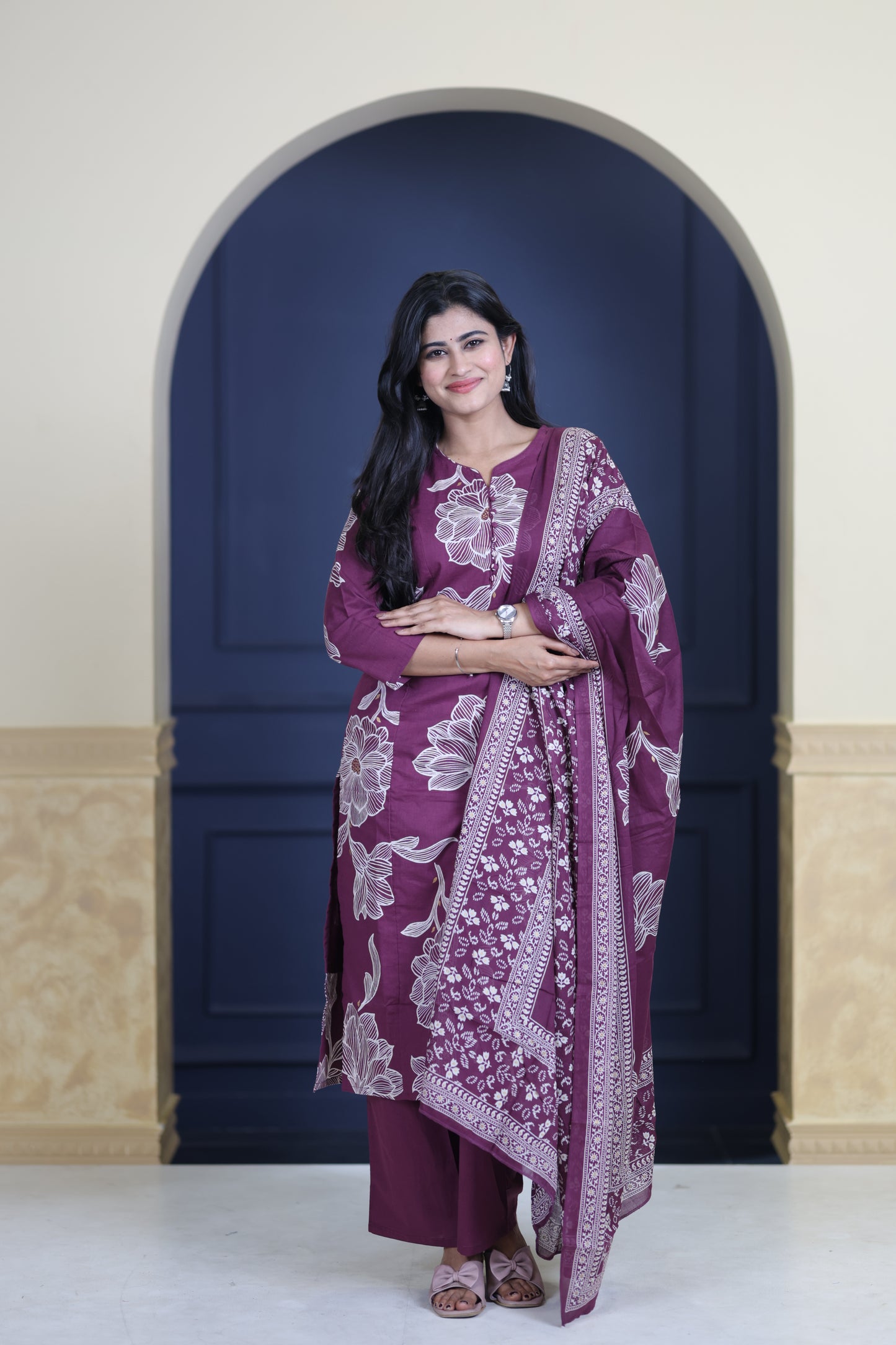 Soft Cotton Corset Salwar Set-(Top,Bottom,Duppatta)-Non Feeding Only FC0321