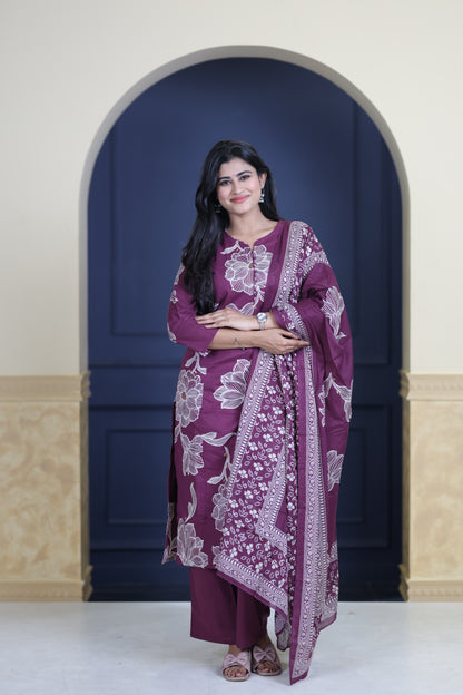 Soft Cotton Corset Salwar Set-(Top,Bottom,Duppatta)-Non Feeding Only FC0321