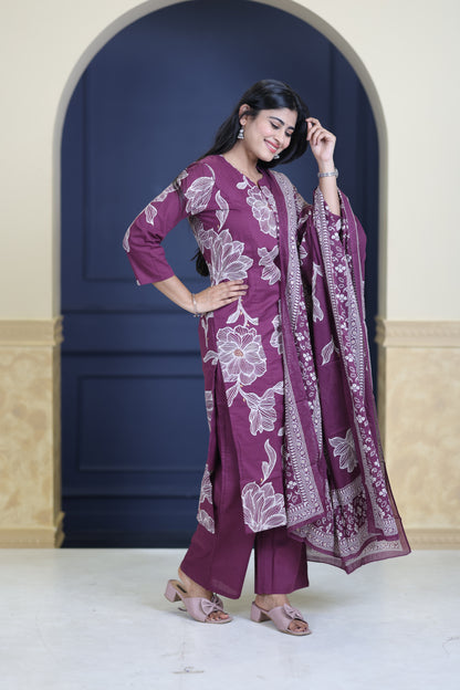 Soft Cotton Corset Salwar Set-(Top,Bottom,Duppatta)-Non Feeding Only FC0321