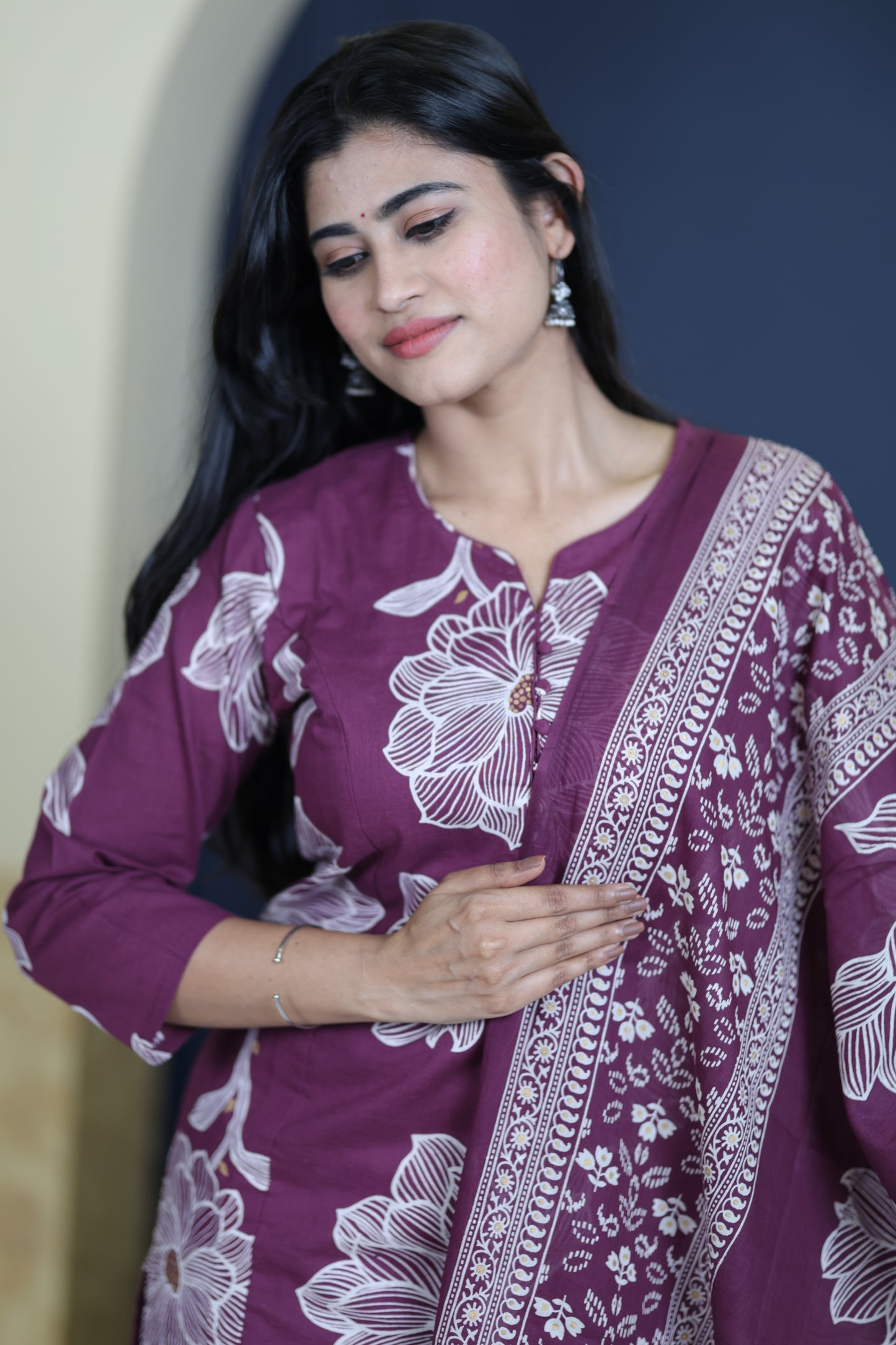 Soft Cotton Corset Salwar Set-(Top,Bottom,Duppatta)-Non Feeding Only FC0321