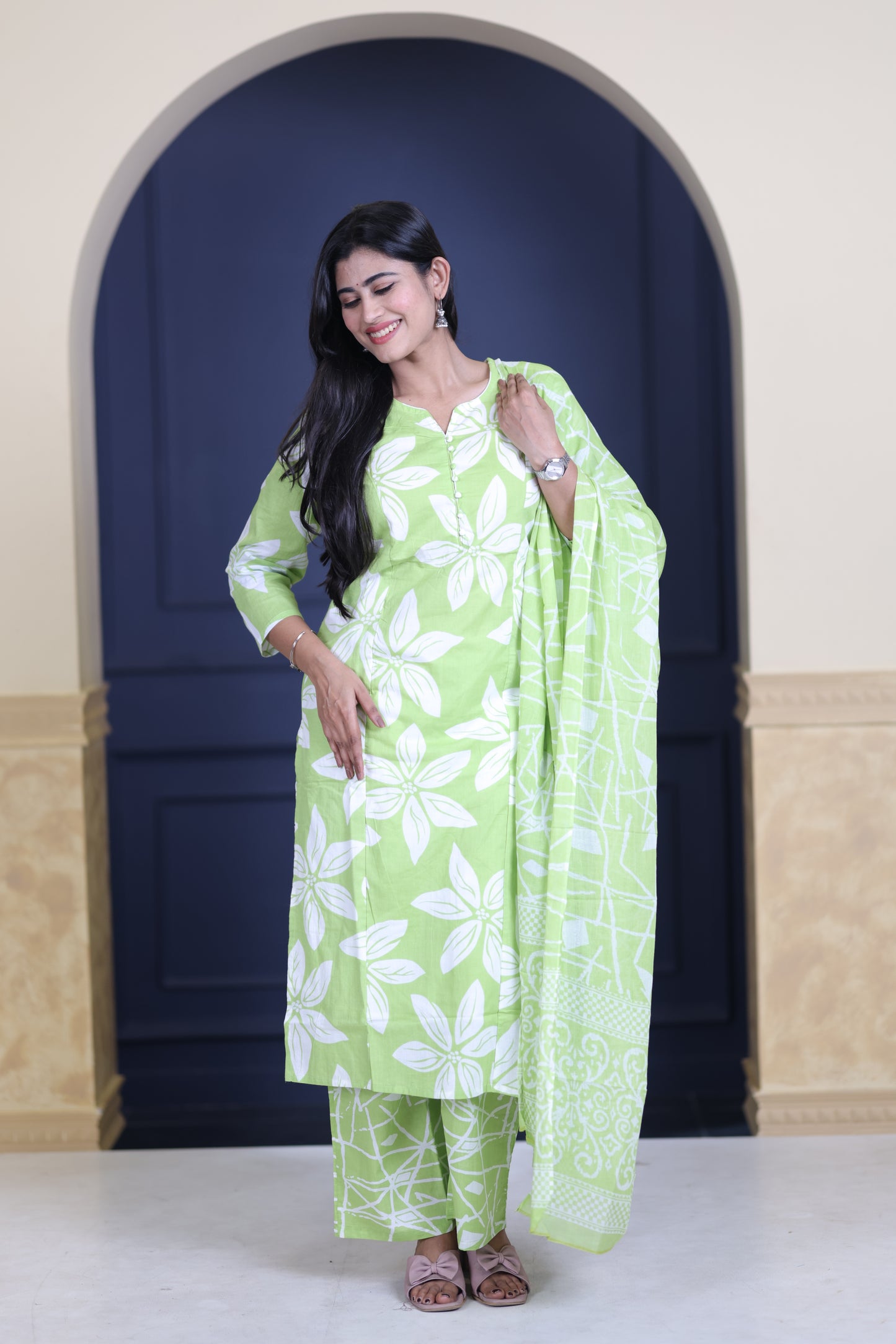 Soft Cotton Corset Salwar Set-(Top,Bottom,Duppatta)-Non Feeding Only FC0320