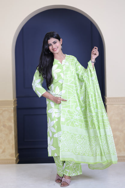 Soft Cotton Corset Salwar Set-(Top,Bottom,Duppatta)-Non Feeding Only FC0320