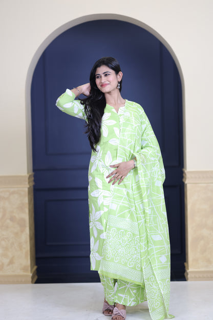 Soft Cotton Corset Salwar Set-(Top,Bottom,Duppatta)-Non Feeding Only FC0320