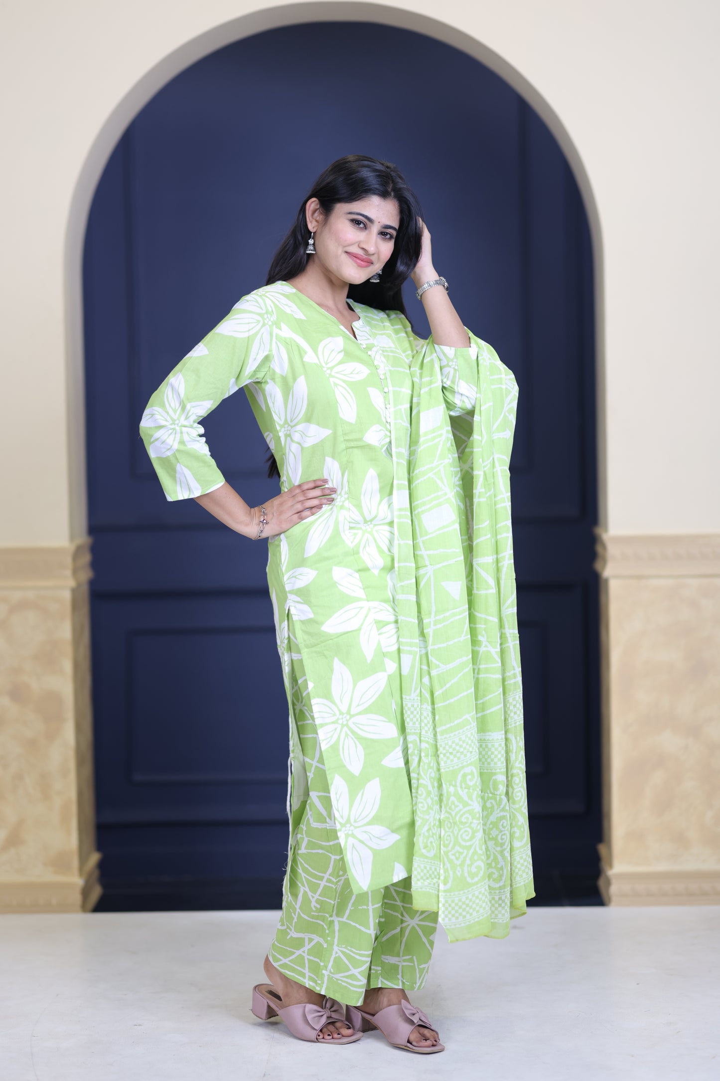 Soft Cotton Corset Salwar Set-(Top,Bottom,Duppatta)-Non Feeding Only FC0320