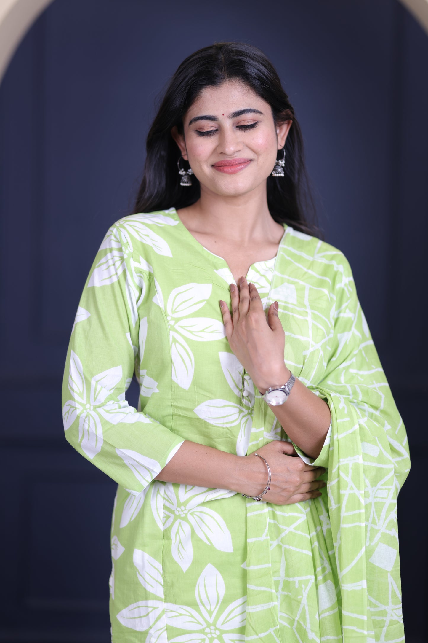 Soft Cotton Corset Salwar Set-(Top,Bottom,Duppatta)-Non Feeding Only FC0320