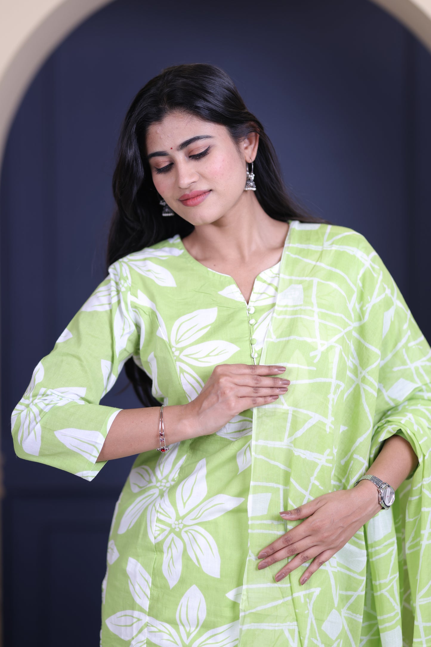 Soft Cotton Corset Salwar Set-(Top,Bottom,Duppatta)-Non Feeding Only FC0320