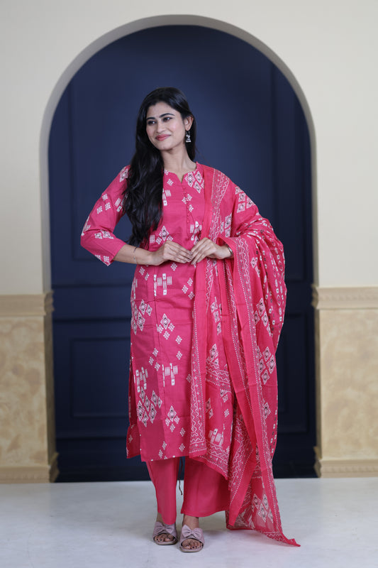 Soft Cotton Corset Salwar Set-(Top,Bottom,Duppatta)-Non Feeding Only FC0319