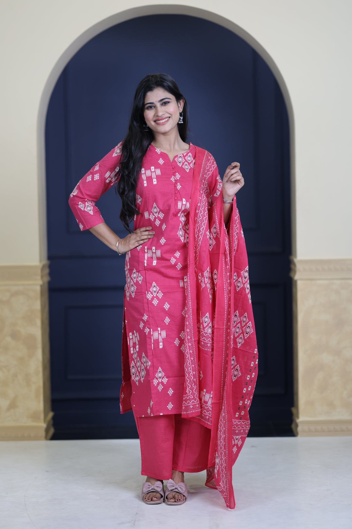 Soft Cotton Corset Salwar Set-(Top,Bottom,Duppatta)-Non Feeding Only FC0319