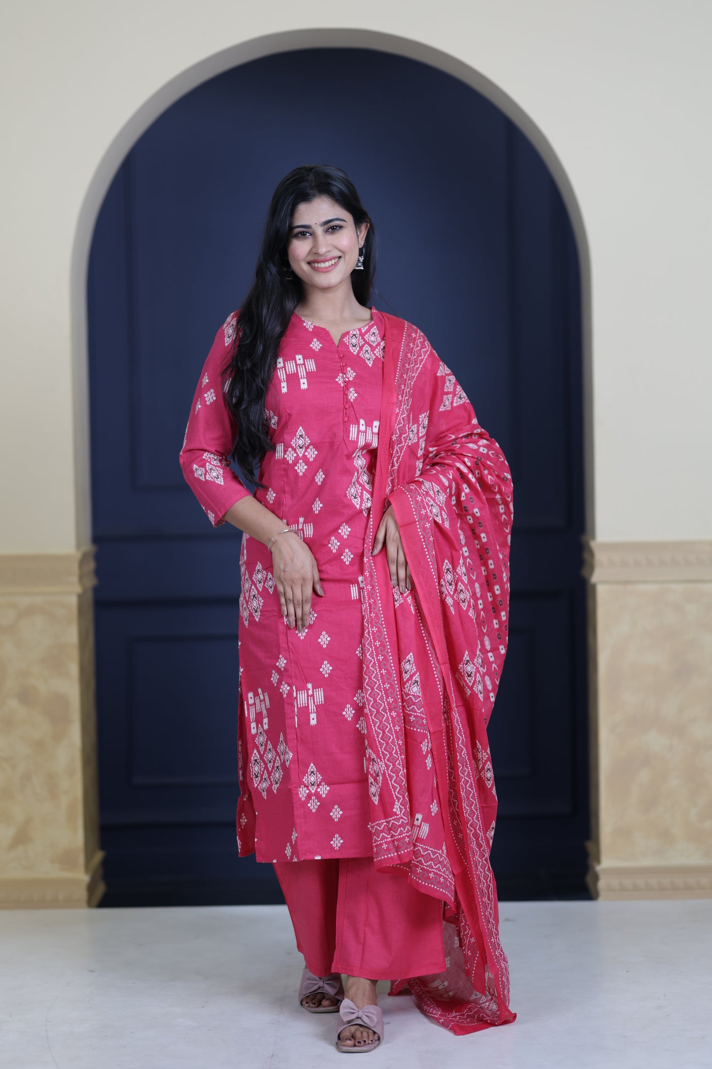 Soft Cotton Corset Salwar Set-(Top,Bottom,Duppatta)-Non Feeding Only FC0319