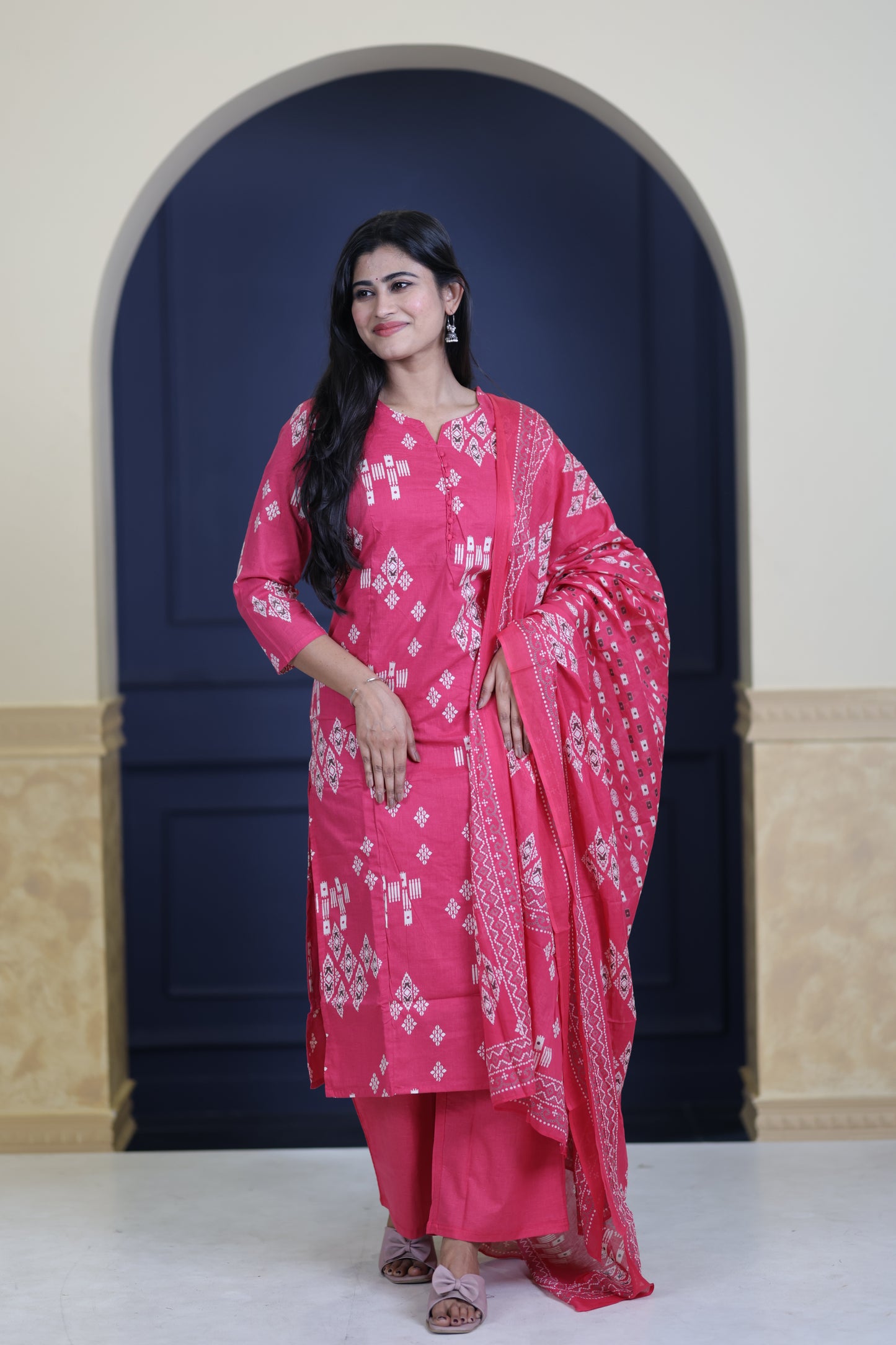 Soft Cotton Corset Salwar Set-(Top,Bottom,Duppatta)-Non Feeding Only FC0319