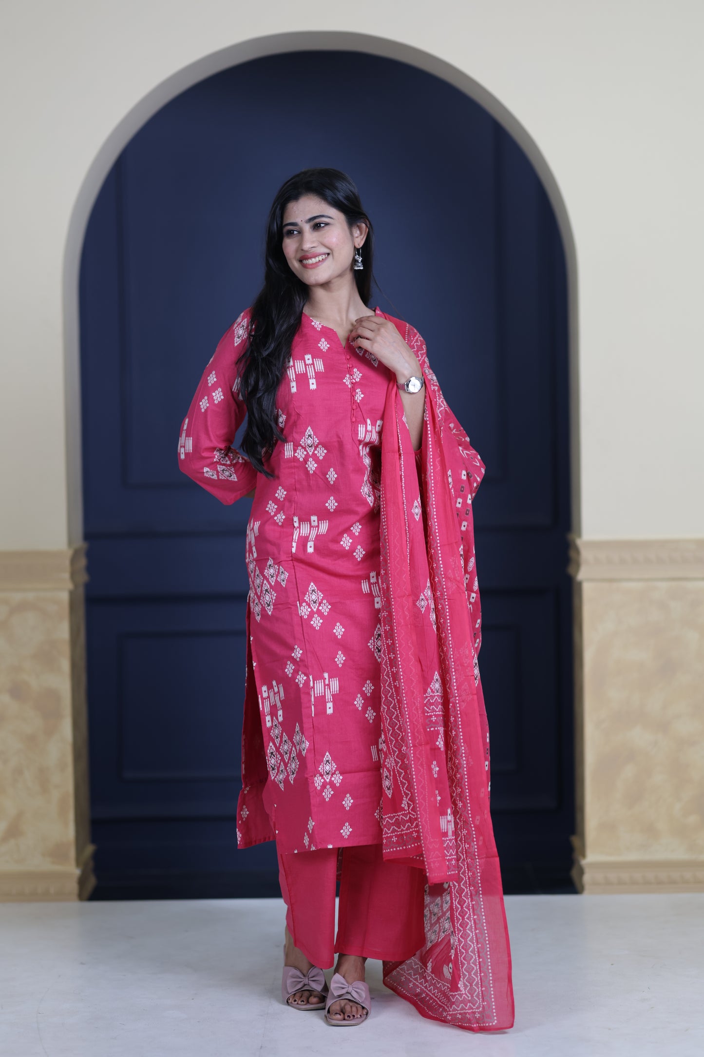 Soft Cotton Corset Salwar Set-(Top,Bottom,Duppatta)-Non Feeding Only FC0319
