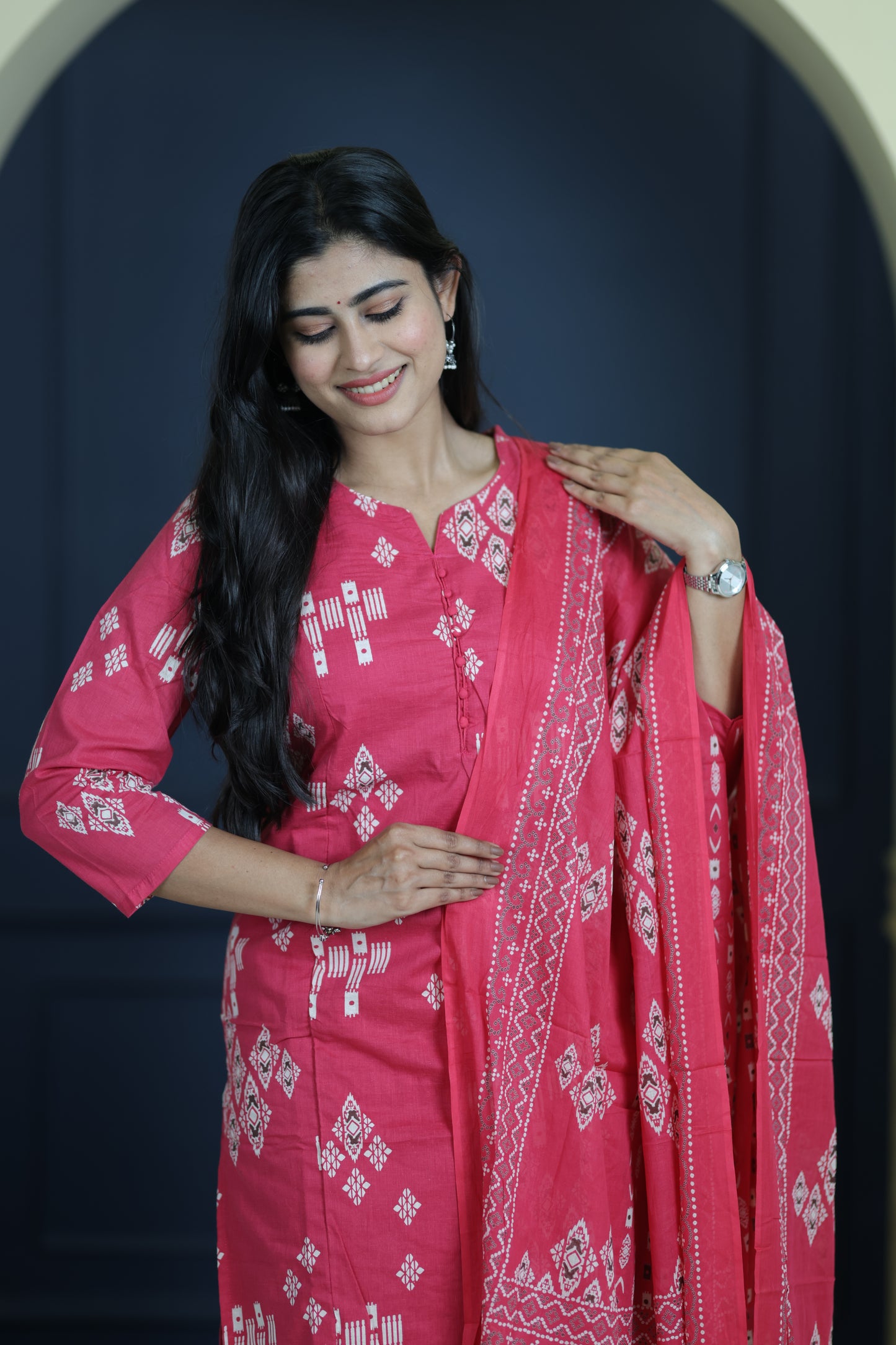 Soft Cotton Corset Salwar Set-(Top,Bottom,Duppatta)-Non Feeding Only FC0319