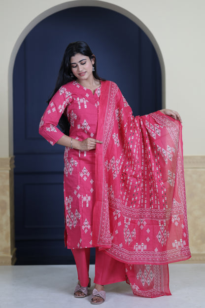 Soft Cotton Corset Salwar Set-(Top,Bottom,Duppatta)-Non Feeding Only FC0319