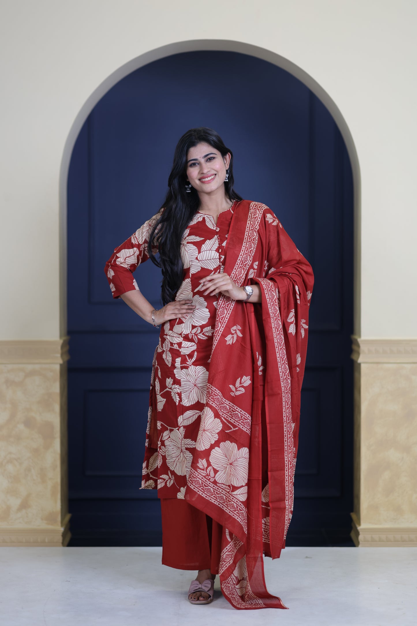 Soft Cotton Corset Salwar Set-(Top,Bottom,Duppatta)-Non Feeding Only FC0318