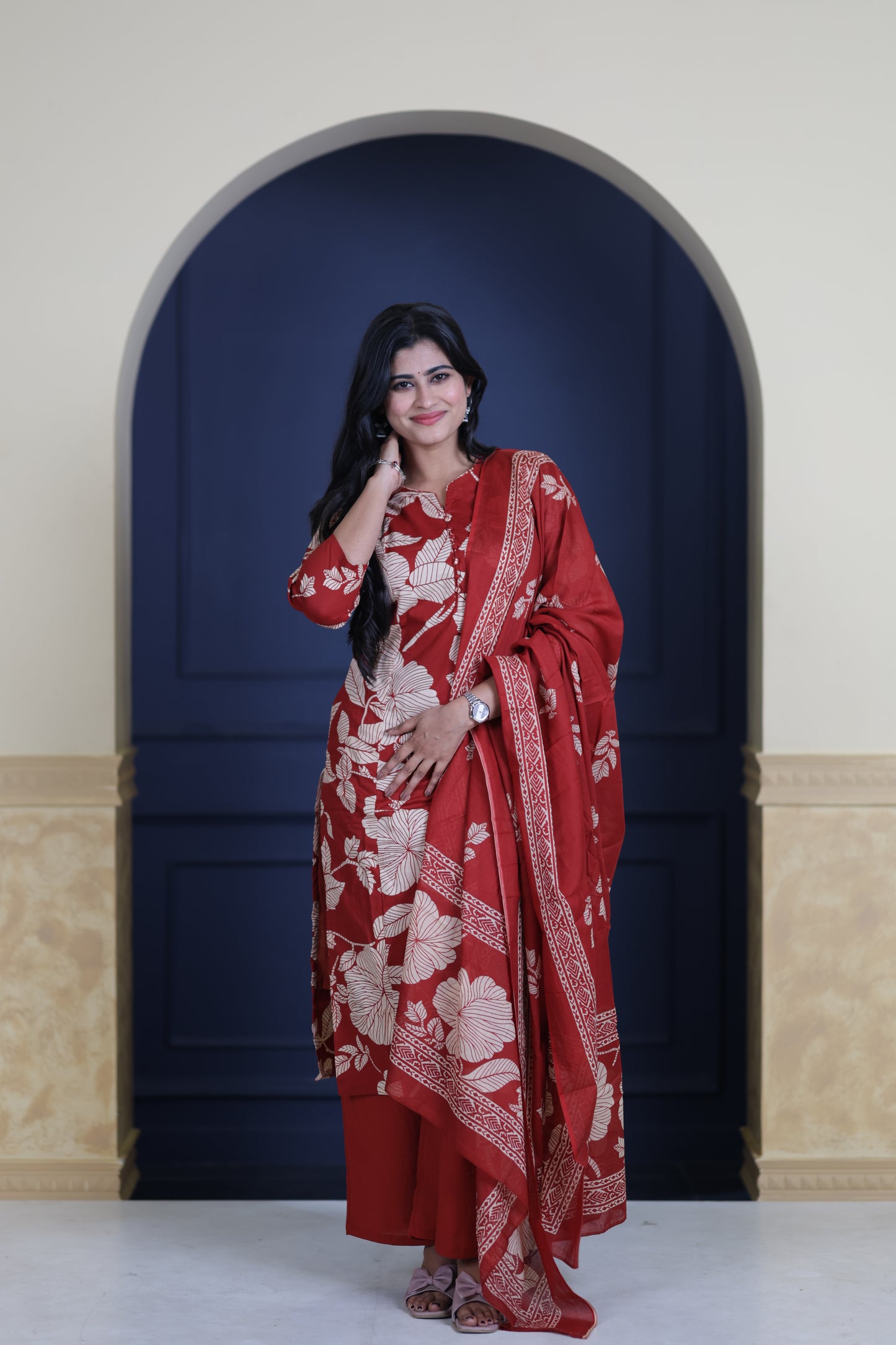 Soft Cotton Corset Salwar Set-(Top,Bottom,Duppatta)-Non Feeding Only FC0318