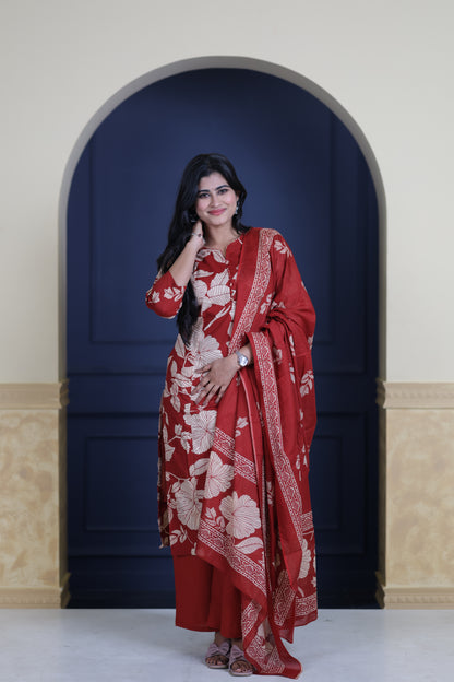 Soft Cotton Corset Salwar Set-(Top,Bottom,Duppatta)-Non Feeding Only FC0318