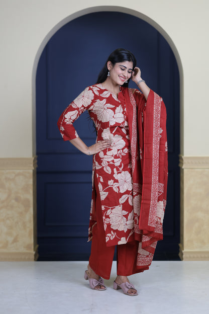 Soft Cotton Corset Salwar Set-(Top,Bottom,Duppatta)-Non Feeding Only FC0318