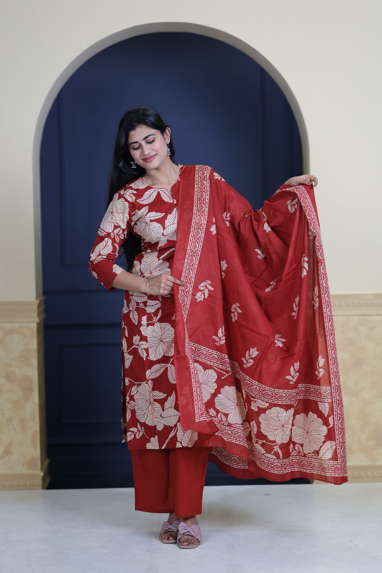 Soft Cotton Corset Salwar Set-(Top,Bottom,Duppatta)-Non Feeding Only FC0318