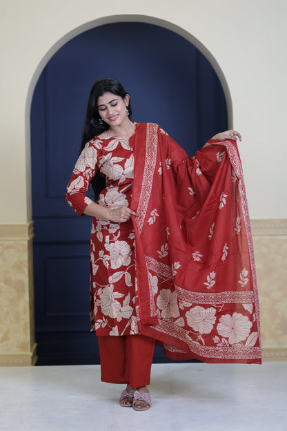 Soft Cotton Corset Salwar Set-(Top,Bottom,Duppatta)-Non Feeding Only FC0318