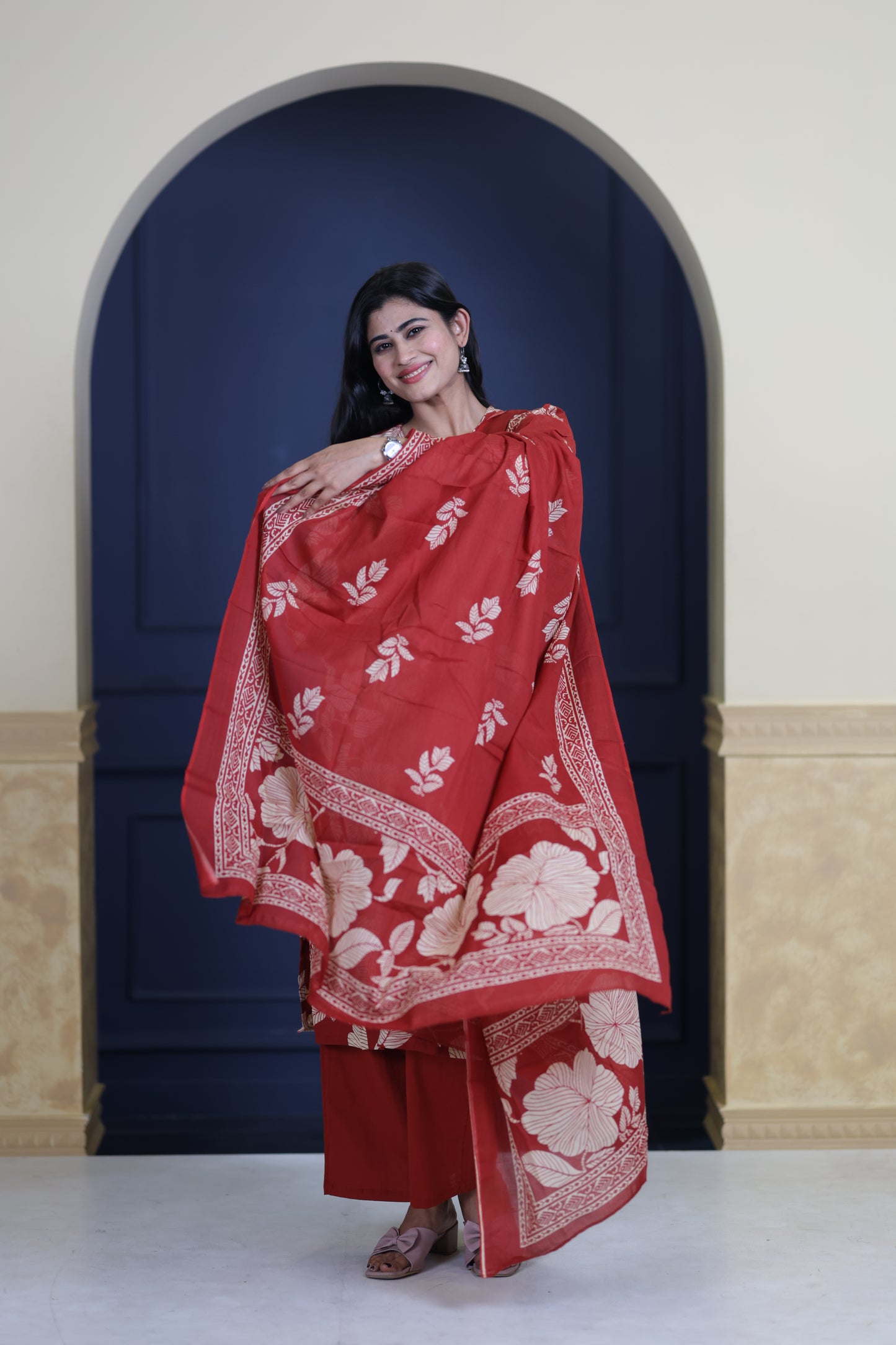 Soft Cotton Corset Salwar Set-(Top,Bottom,Duppatta)-Non Feeding Only FC0318