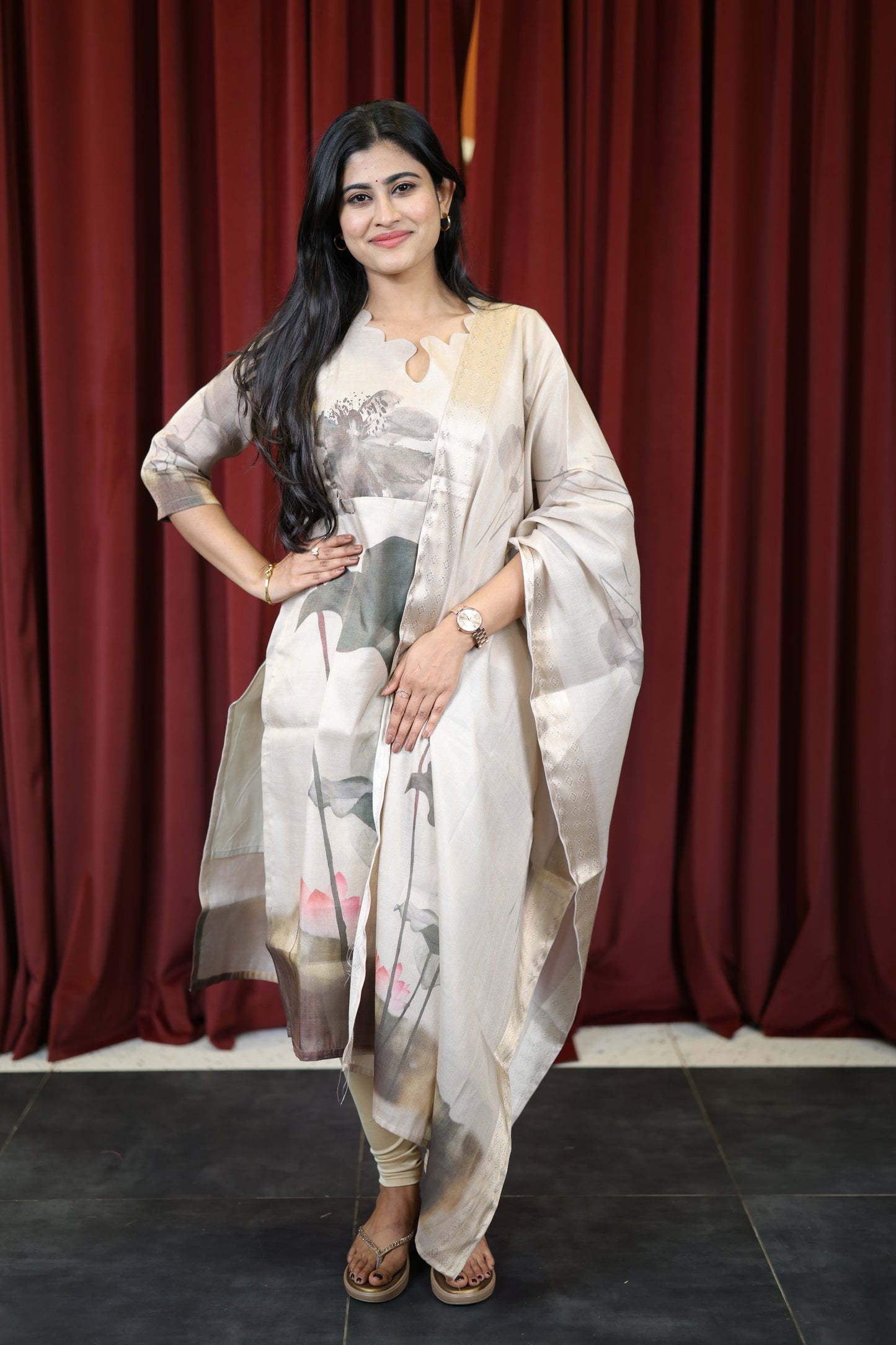 Premium Tissue Digital Printed  Kurti and Dupatta Set FC0128