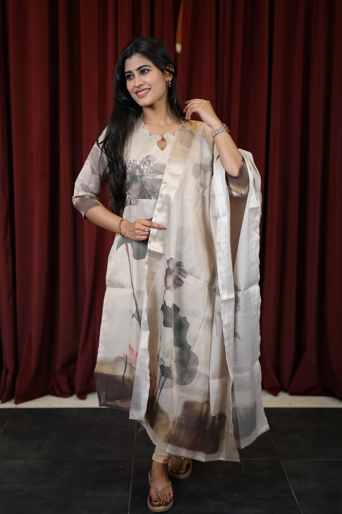 Premium Tissue Digital Printed  Kurti and Dupatta Set FC0128