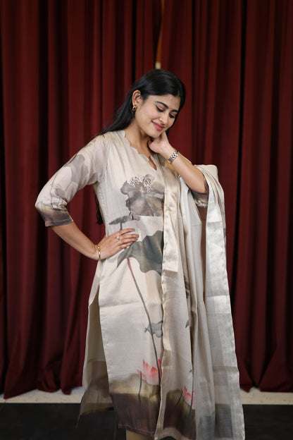 Premium Tissue Digital Printed  Kurti and Dupatta Set FC0128