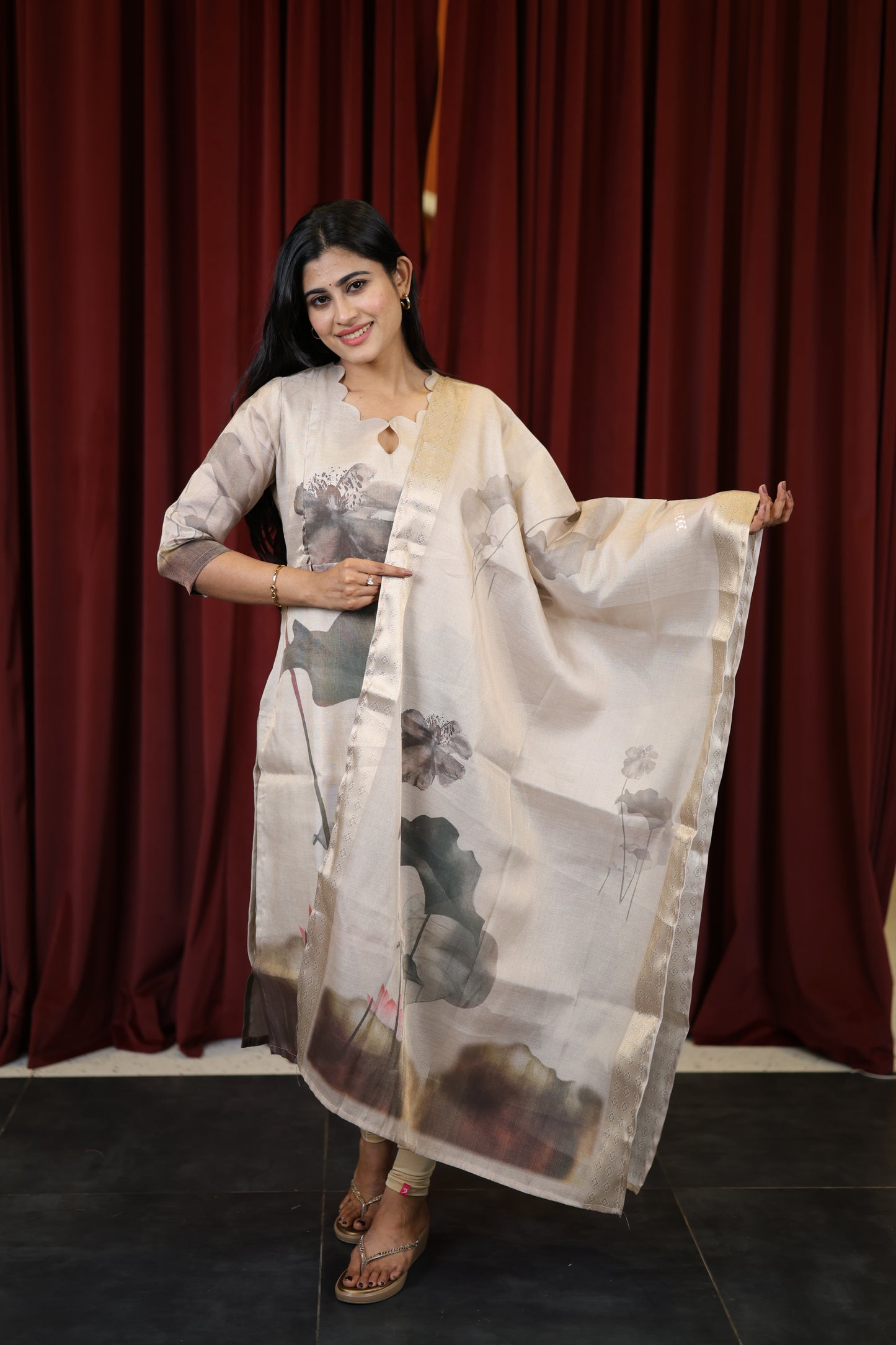 Premium Tissue Digital Printed  Kurti and Dupatta Set FC0128