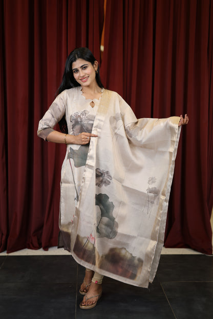 Premium Tissue Digital Printed  Kurti and Dupatta Set FC0128