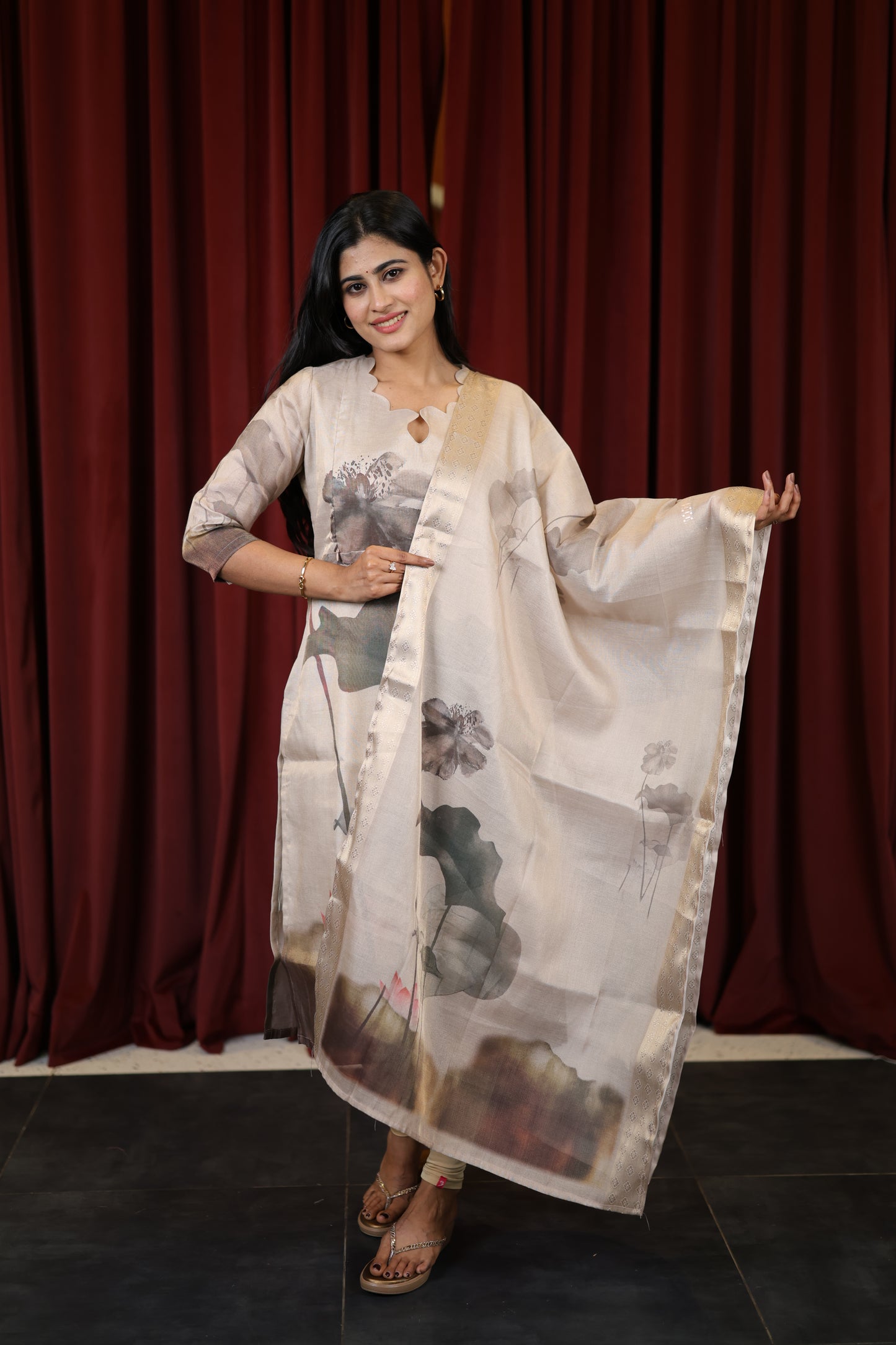 Premium Tissue Digital Printed  Kurti and Dupatta Set FC0128
