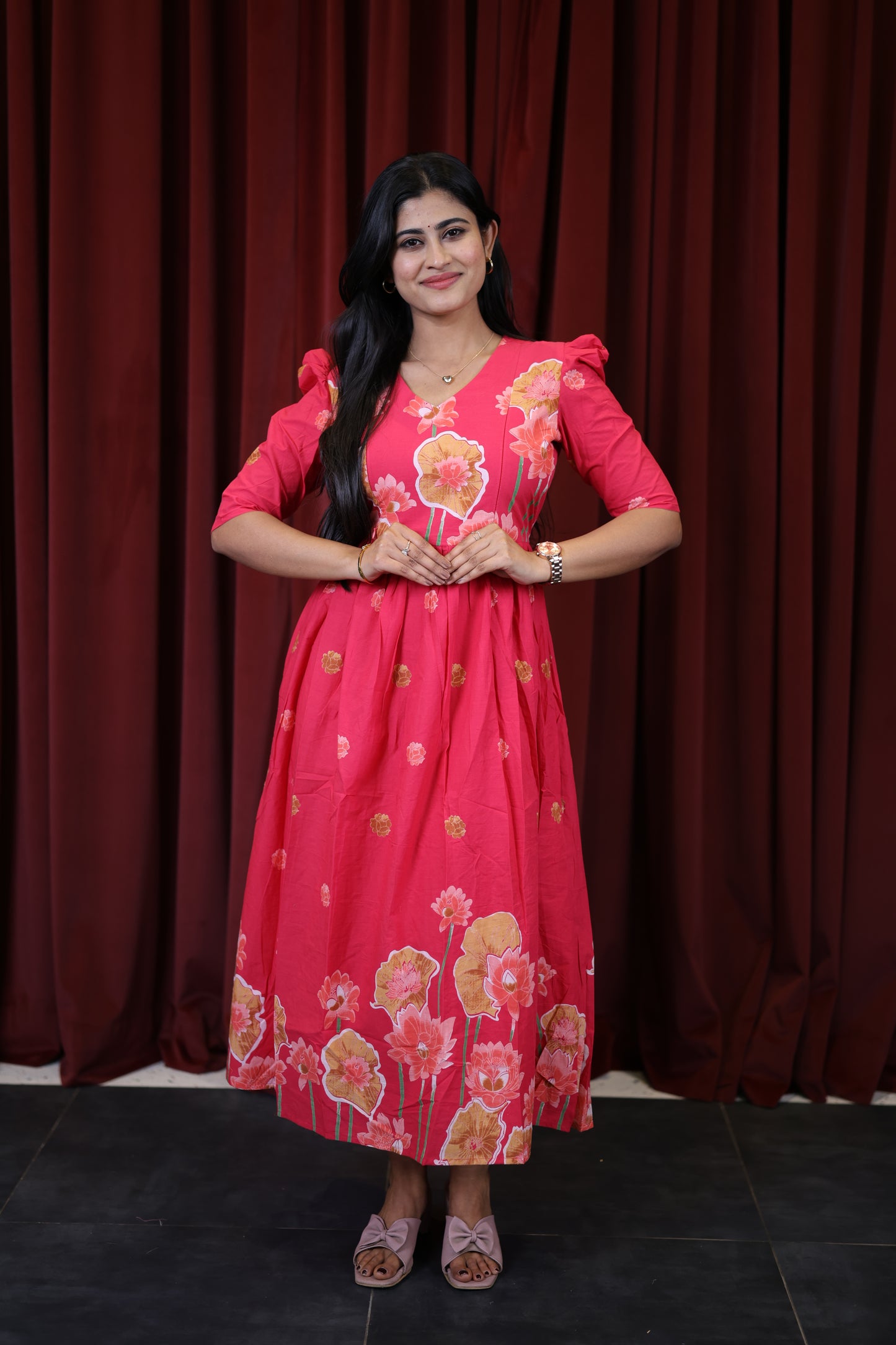 Premium Cotton Daman Print Fabric Maxi with Cotton lining FC0063