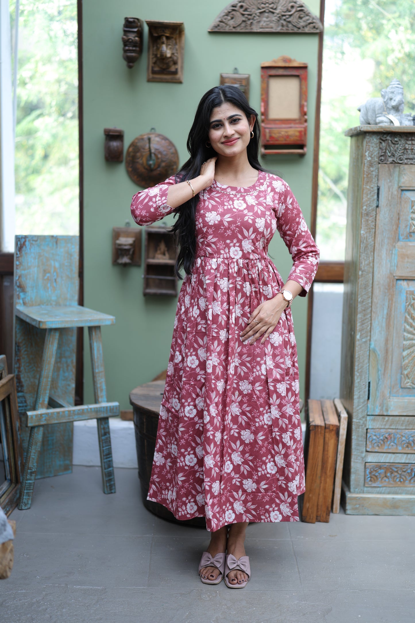 Pure cotton Maxi with lining-Budget Buy ( Feeding/Non Feeding)FC0054
