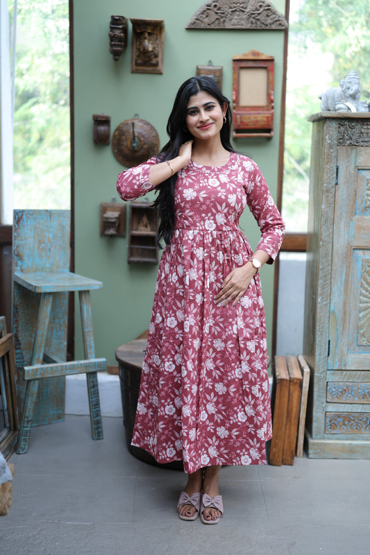 Pure cotton Maxi with lining-Budget Buy ( Feeding/Non Feeding)FC0054