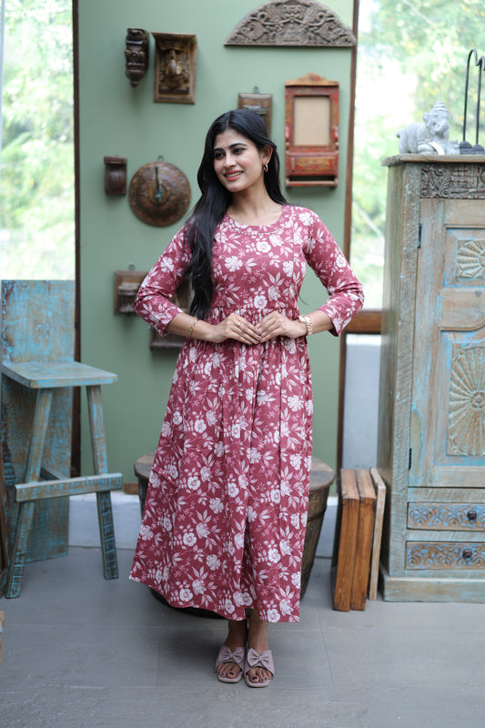 Pure cotton Maxi with lining-Budget Buy ( Feeding/Non Feeding)FC0054
