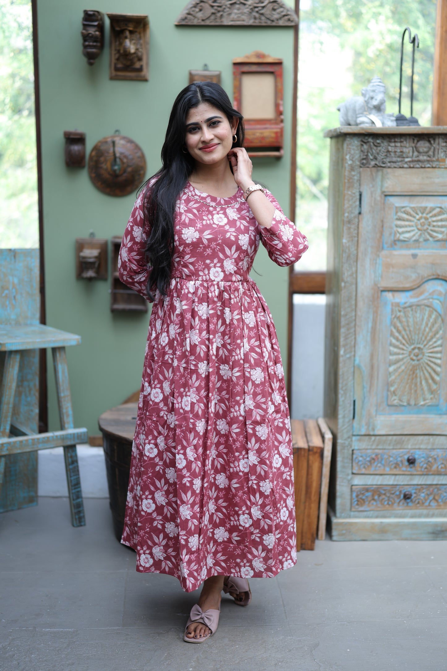 Pure cotton Maxi with lining-Budget Buy ( Feeding/Non Feeding)FC0054